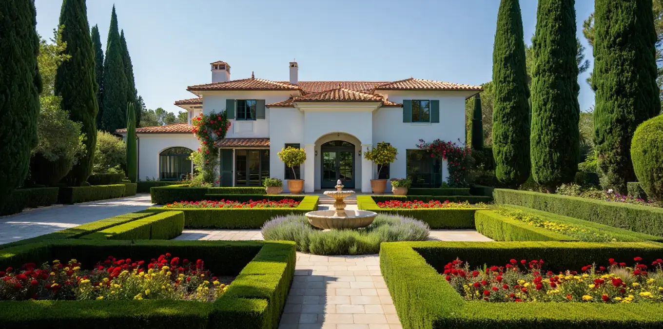 Villa con verde ben curato